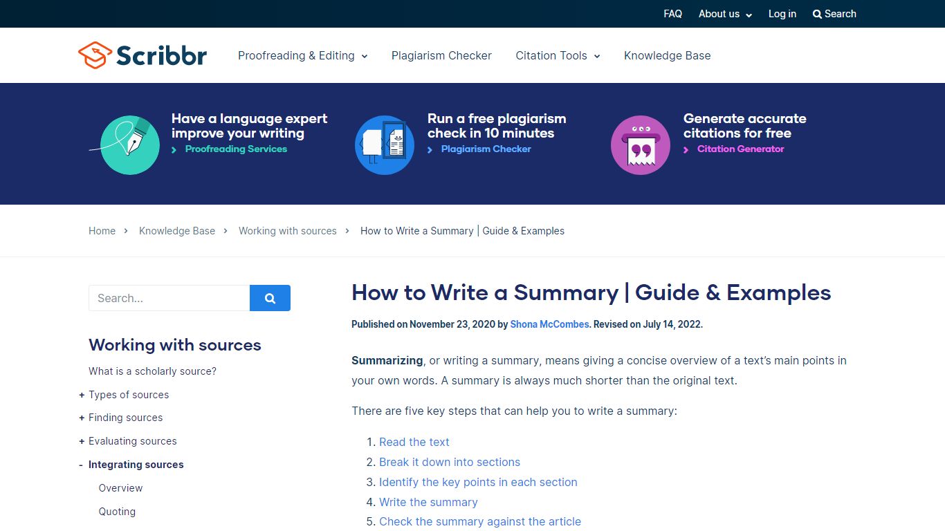 How to Write a Summary | Guide & Examples - Scribbr
